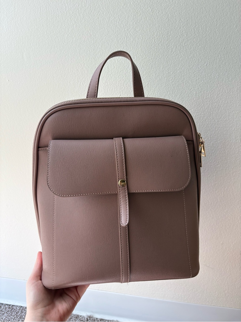 Miztique Mauve Brown Structured Backpack
